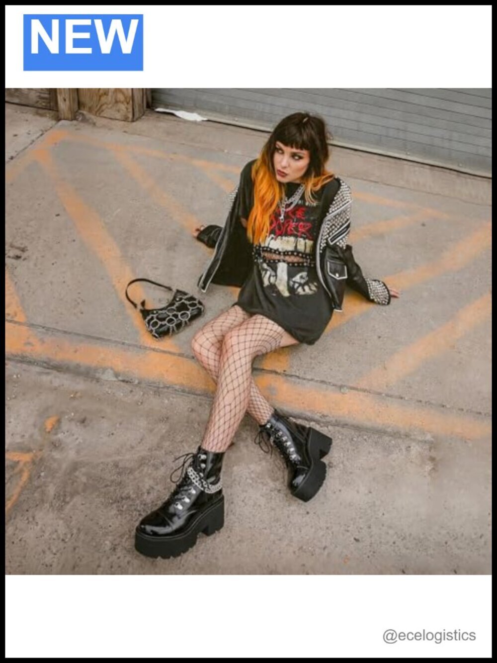 Women's Chunky Wedge Heel Platform Ankle Boots with Punk Chain